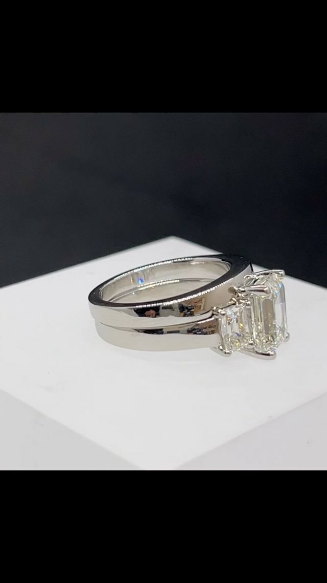 14K White Gold 6.5mm Round Moissanite Halo Style Engagement Ring Set - | Engagement  Rings | Custom Fine Jewelry | Diamonds | Rings | Denver Jewelry Store